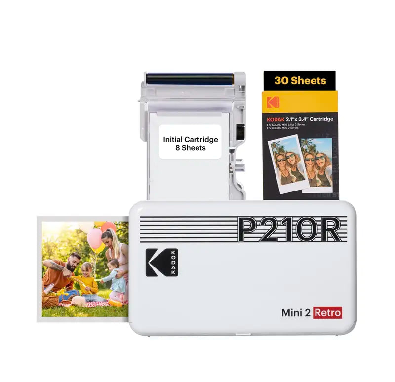 Kodak Mini 2 Retro 4PASS Portable Photo Printer -Easy Bluetooth Connection & 50 Sheets Bundle