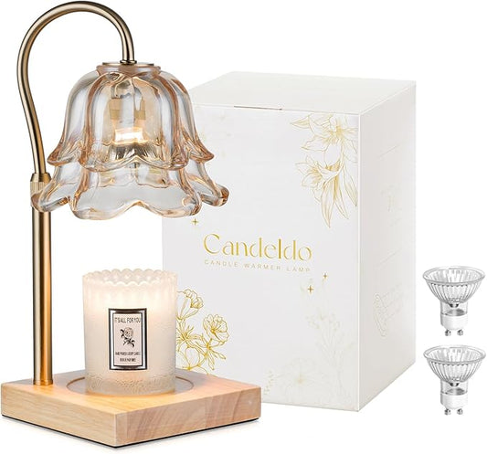 Flower Candle Warmer Lamp, with 2 Bulbs, 100g Scented Candle