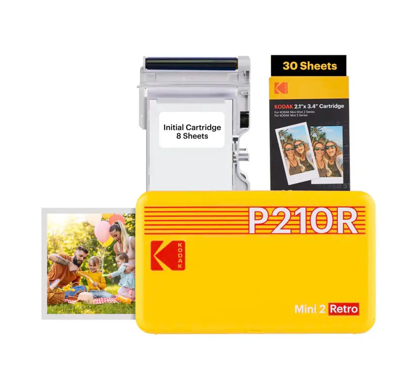 Kodak Mini 2 Retro 4PASS Portable Photo Printer -Easy Bluetooth Connection & 50 Sheets Bundle