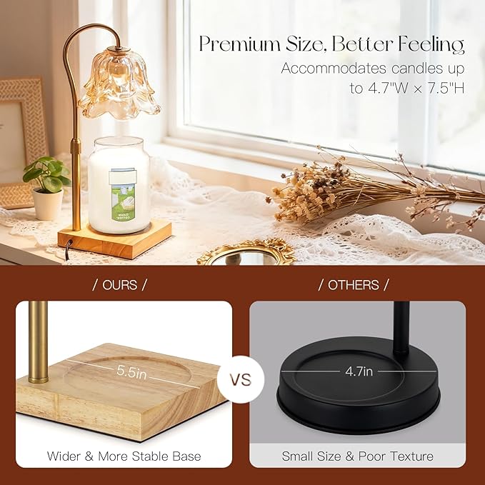 Flower Candle Warmer Lamp, with 2 Bulbs, 100g Scented Candle