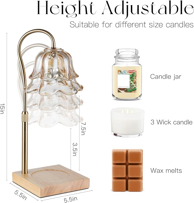 Flower Candle Warmer Lamp, with 2 Bulbs, 100g Scented Candle