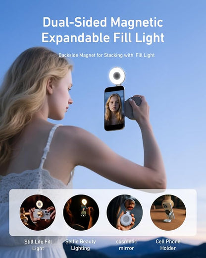 Magnetic Phone Camera Grip & Magnetic Selfie Light Bundle Kit