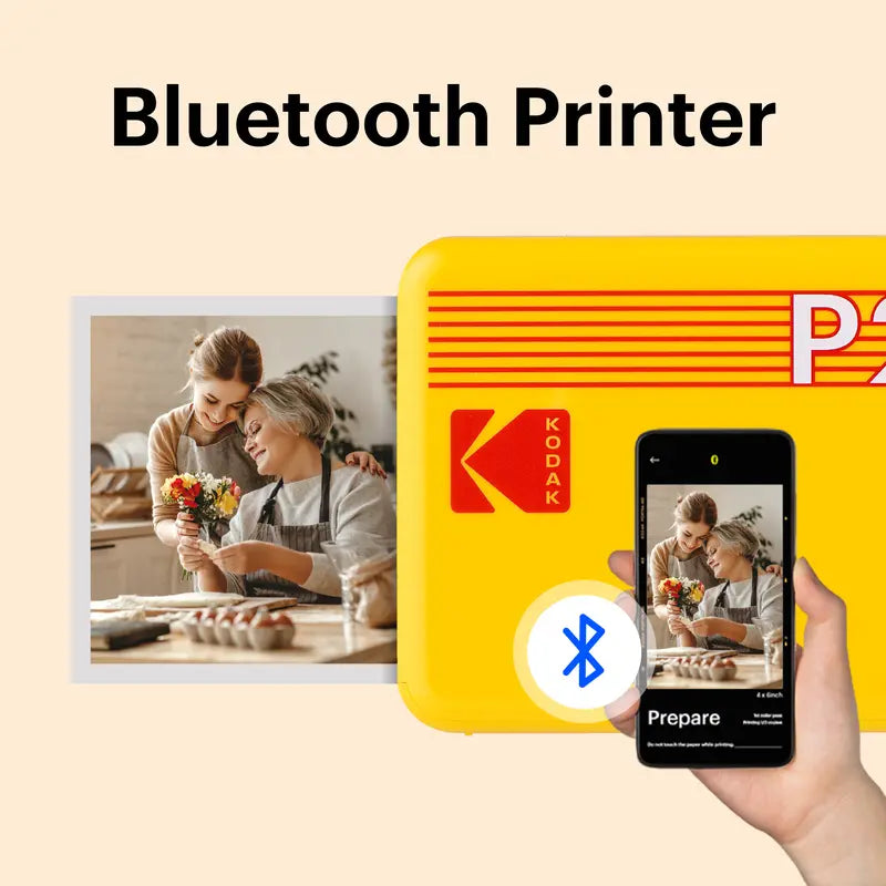 Kodak Mini 2 Retro 4PASS Portable Photo Printer -Easy Bluetooth Connection & 50 Sheets Bundle